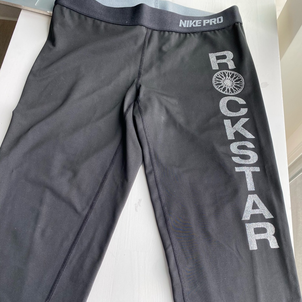 NIKE PRO DRI FIT BLACK CROP LEGGINGS X SOUL SZ M